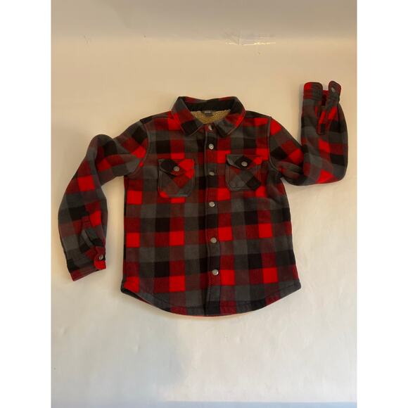 BAUER KIDS FAUX SHEARLING LINED SNAP FRONT PLAID JACKET SHIRT KIDS SIZE 8 - Picture 1 of 13